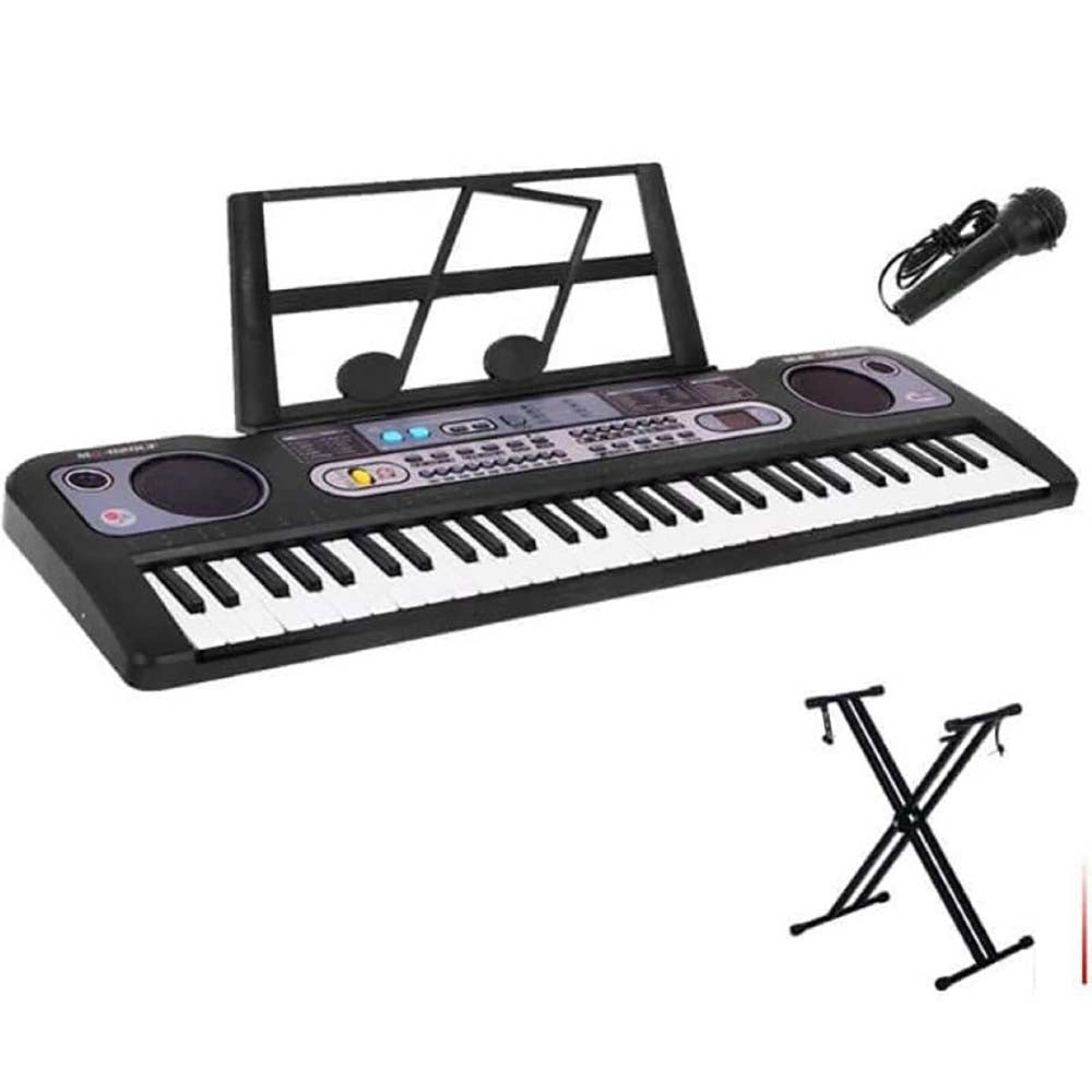 Keyboard Piano with Microphone Music Stand and X Stand