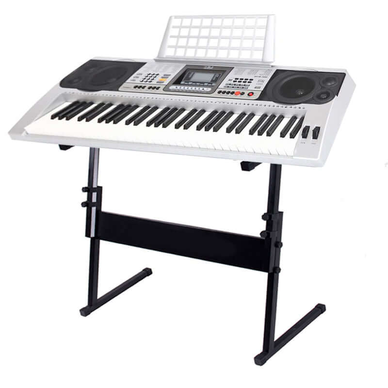 61 key electronic keyboard piano with black and white keys detail