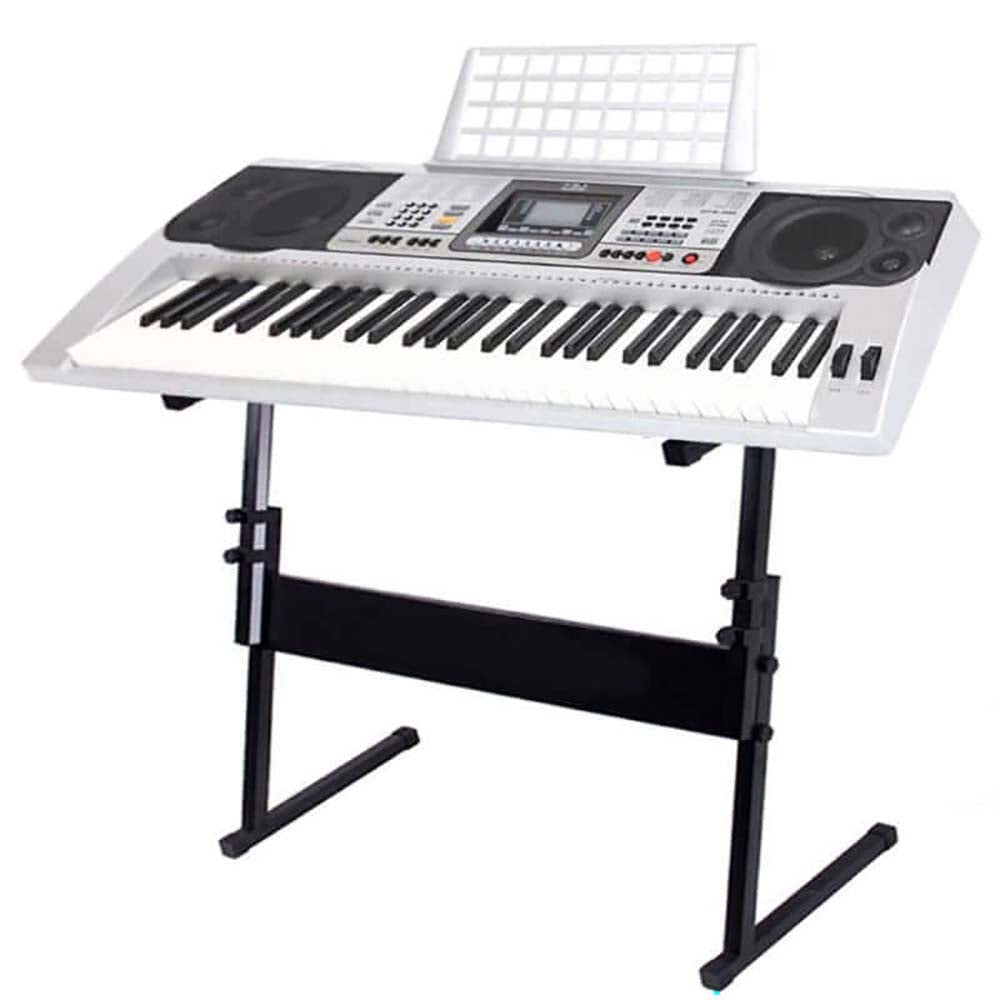 Electronic keyboard piano showing control buttons and LCD