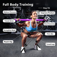 Thumbnail for Pilates Stick Bar with Resistance Bands