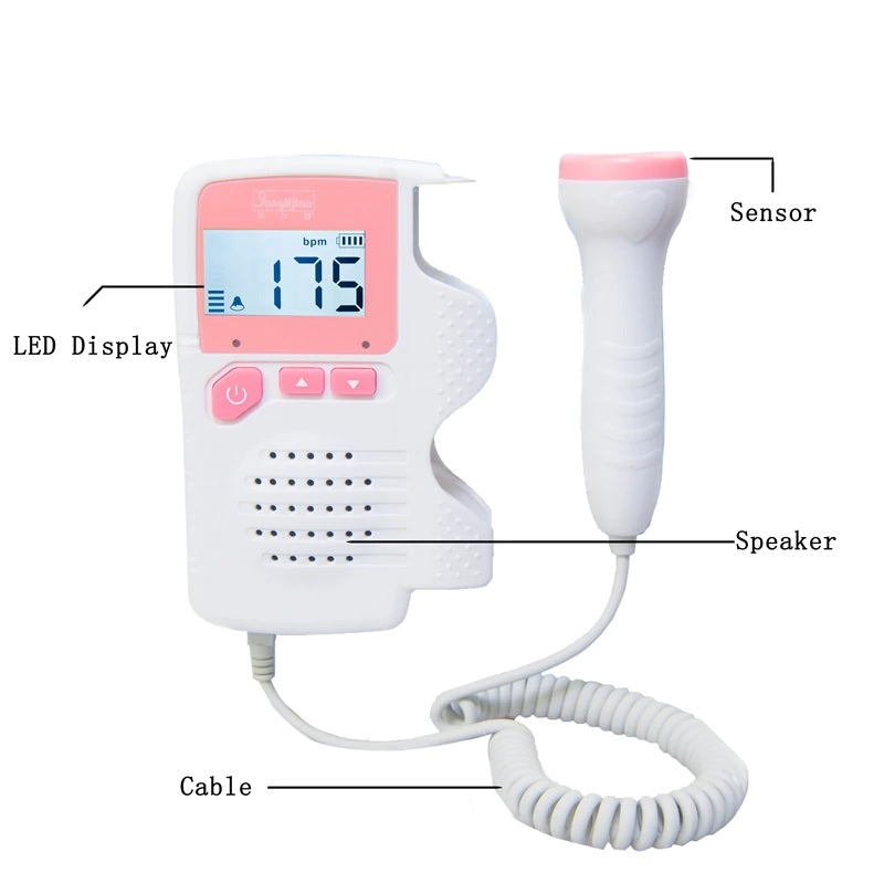 Medical Fetal Doppler Fetal Ultrasound Baby Heartbeat Home Detector - The Shopsite