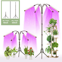 Thumbnail for LED grow light with timer control on aluminium stand