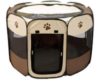 Thumbnail for Dog playpen with removable zippered shade cover