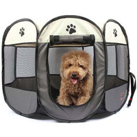 Thumbnail for Folded dog playpen compact for storage