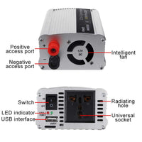 Thumbnail for 500W Dc 12V To Ac 220V Usb Car Power Inverter - The Shopsite