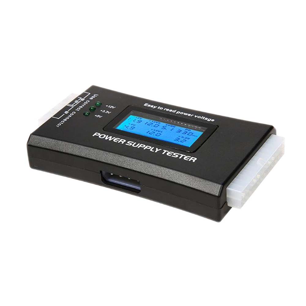 Digital power supply tester with clear LCD screen