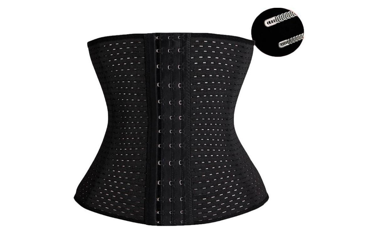 Waist trainer worn over clothing
