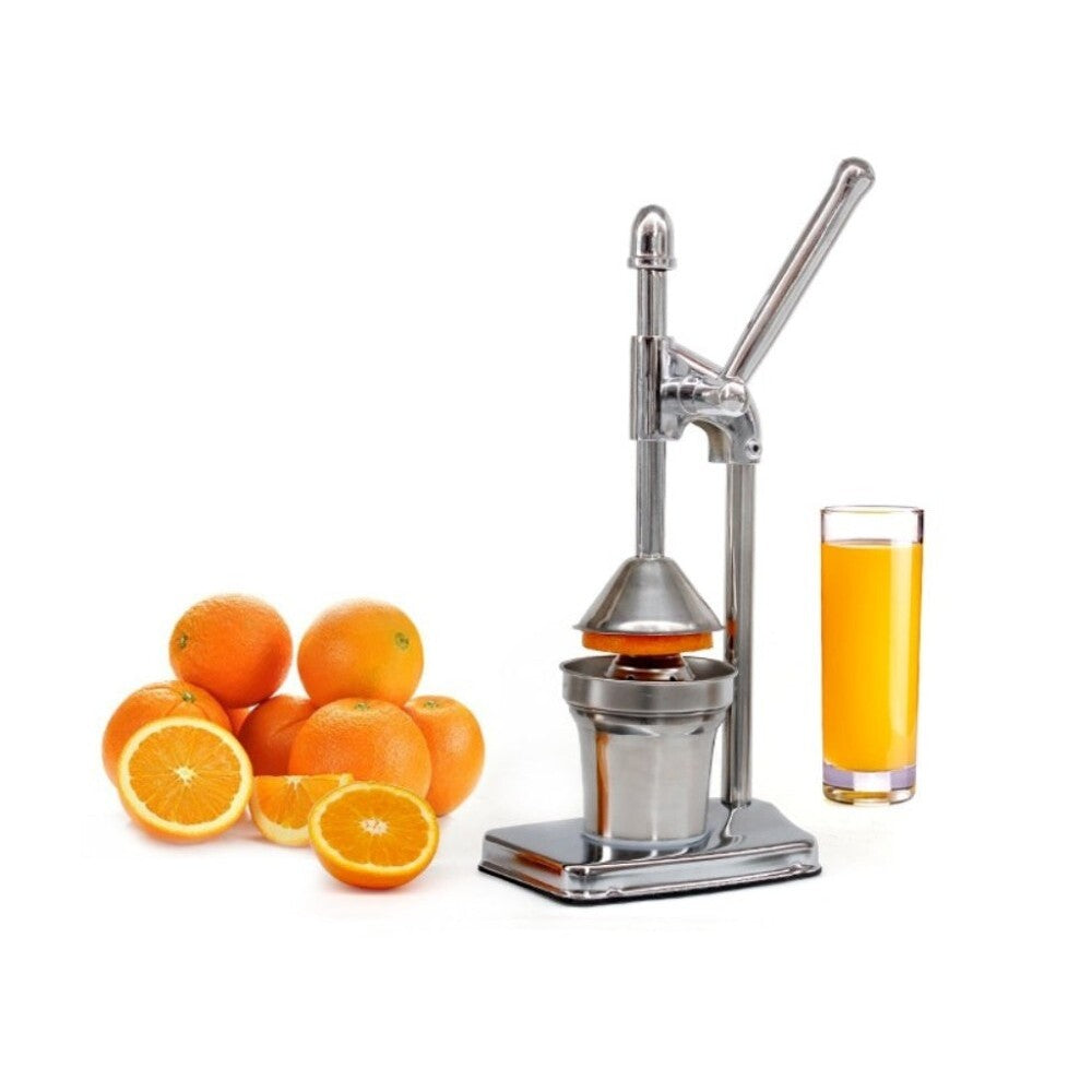 Citrus juicer hand press juicer in silver stainless steel