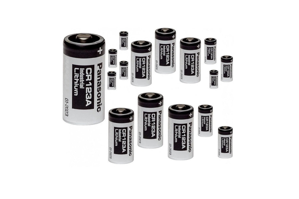 CR123A battery with expiry date label