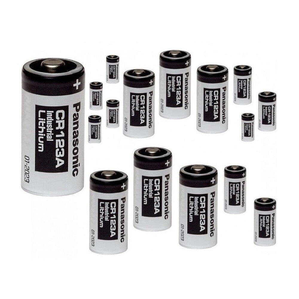 CR123A battery terminals close-up
