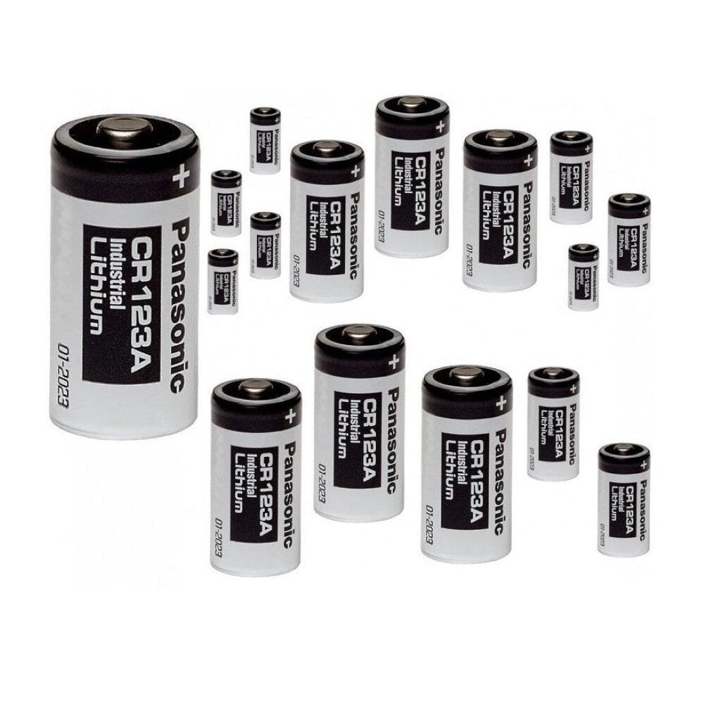 CR123A batteries arranged in rows