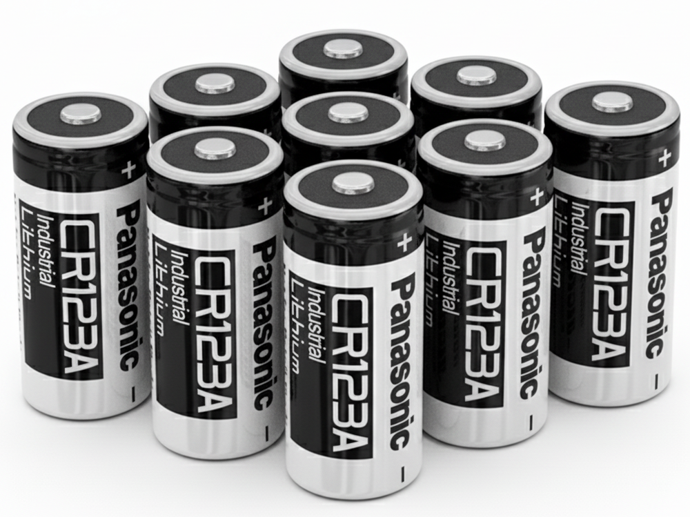 CR123A battery with expiry date visible