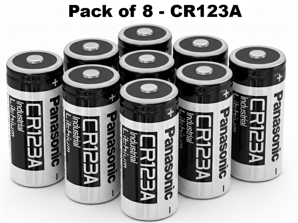 CR123A batteries stacked together