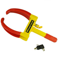 Thumbnail for Wheel clamp showing thick steel construction