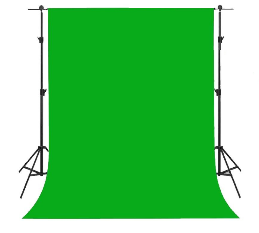 Close-up of green screen polyester fabric
