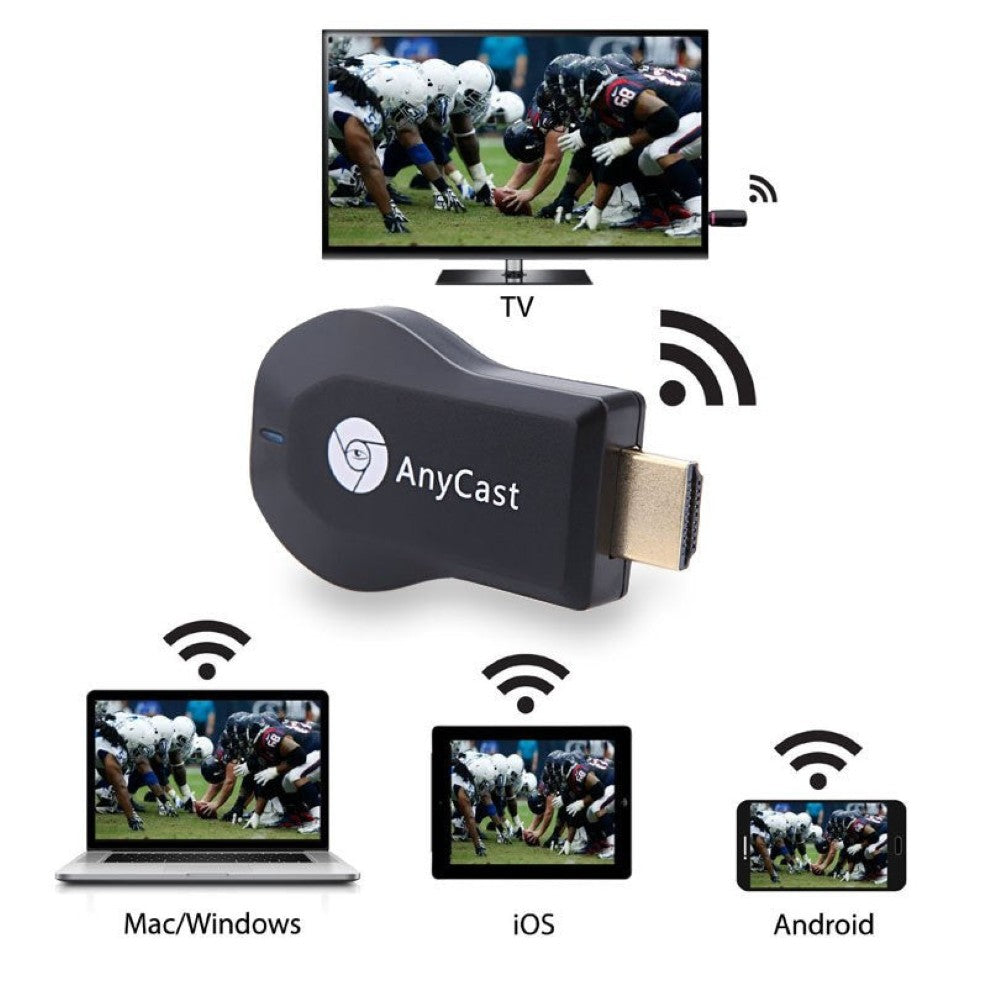 Anycast TV stick showing compatibility with Android devices