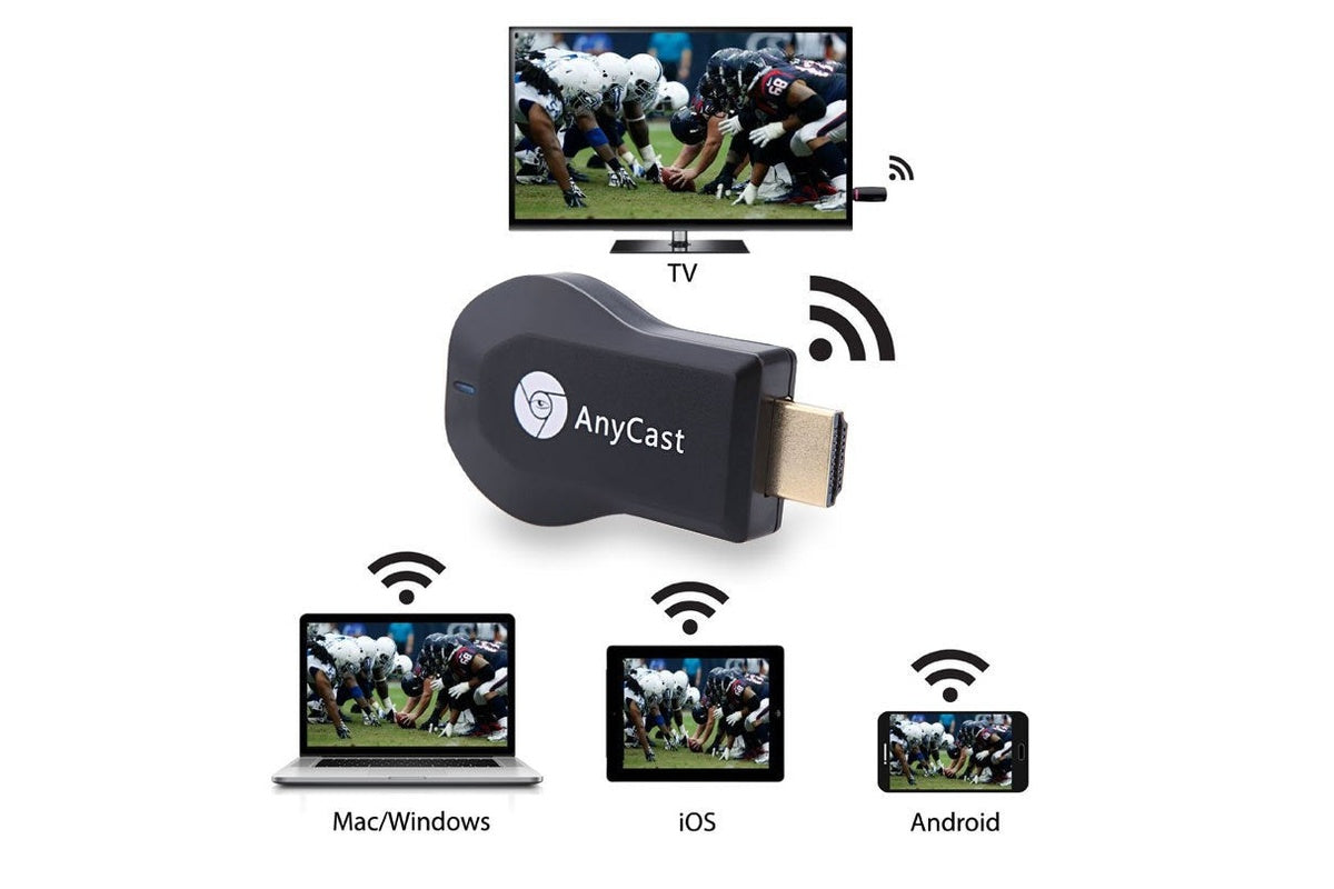 Anycast TV stick connected to projector for presentations