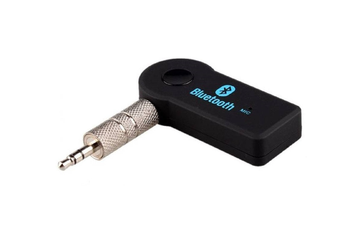 AUX Bluetooth adapter showing microphone input feature