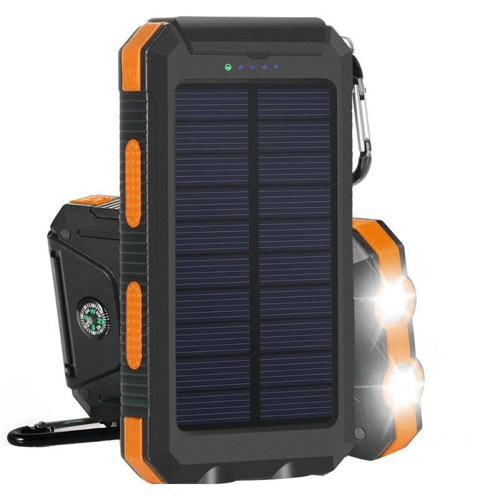 20000mAh solar power bank in bright orange