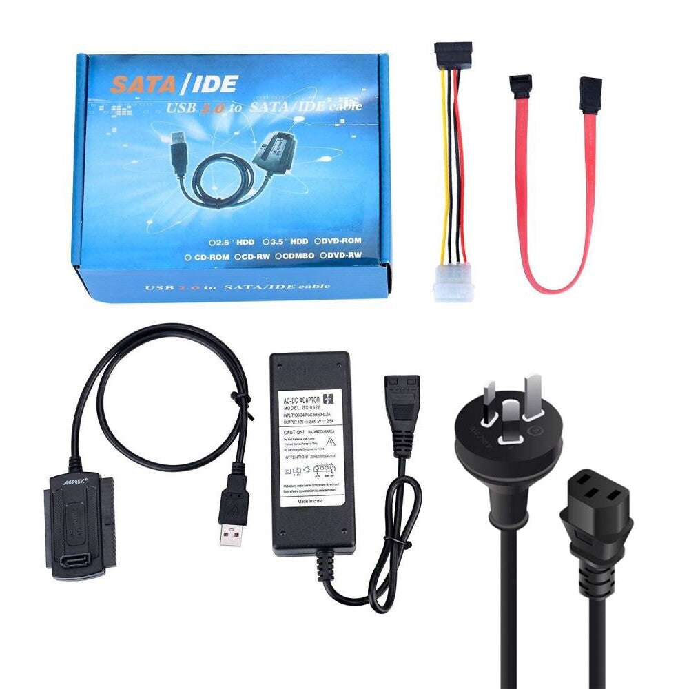 USB to SATA converter cable with power adapter