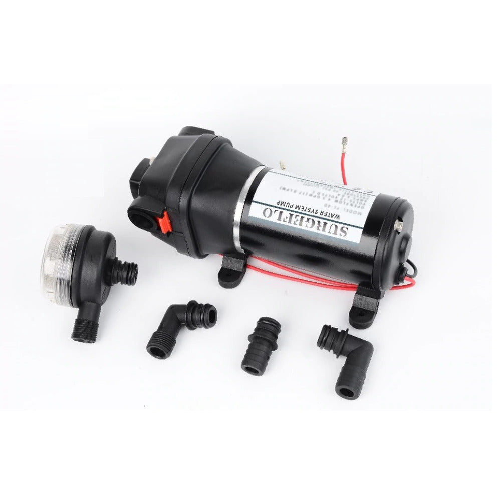 Water pump packaging showing specifications