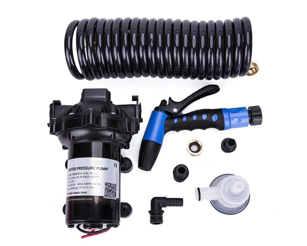 Washdown pump kit hose and filter strainer detail