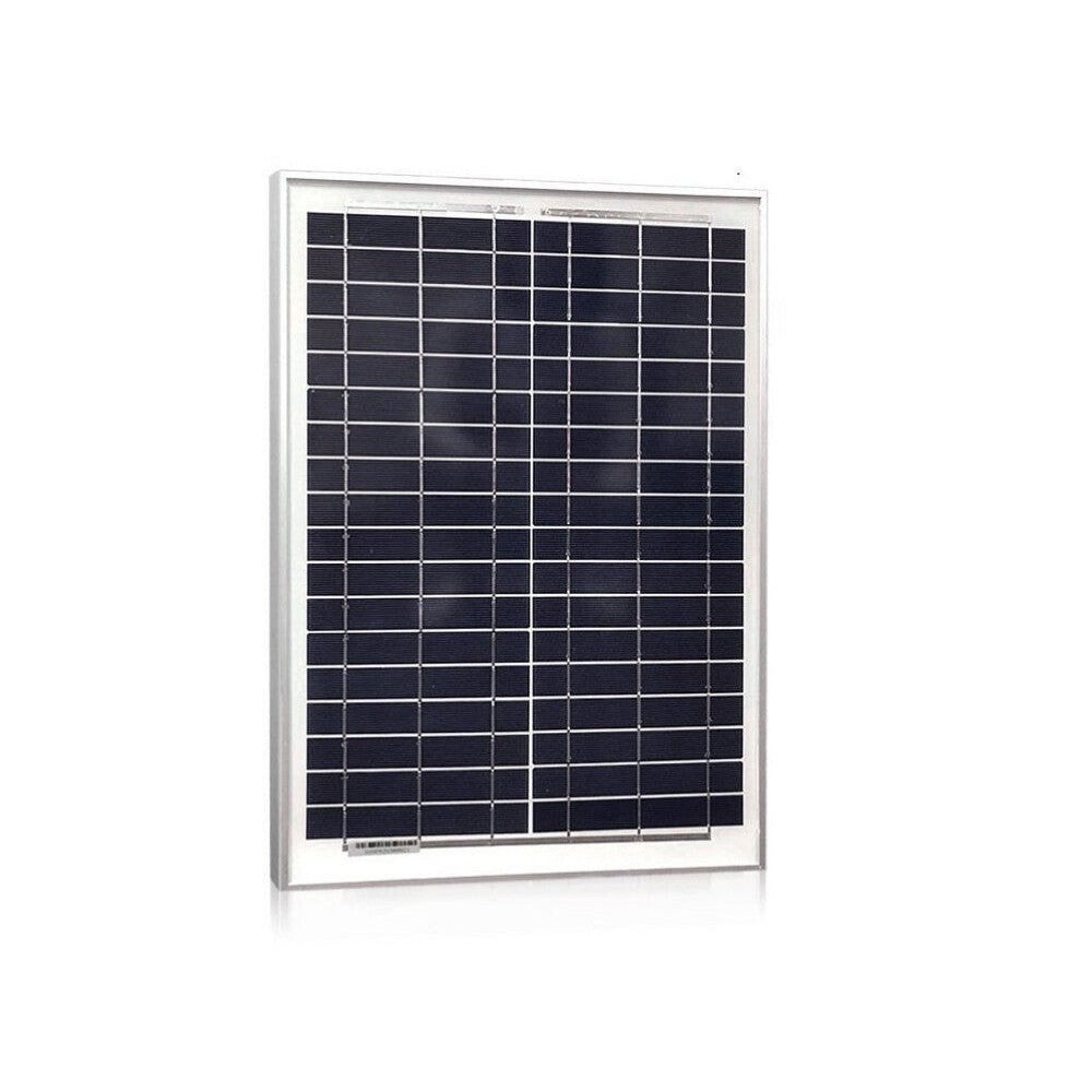 20W solar panel showing voltage and current specifications