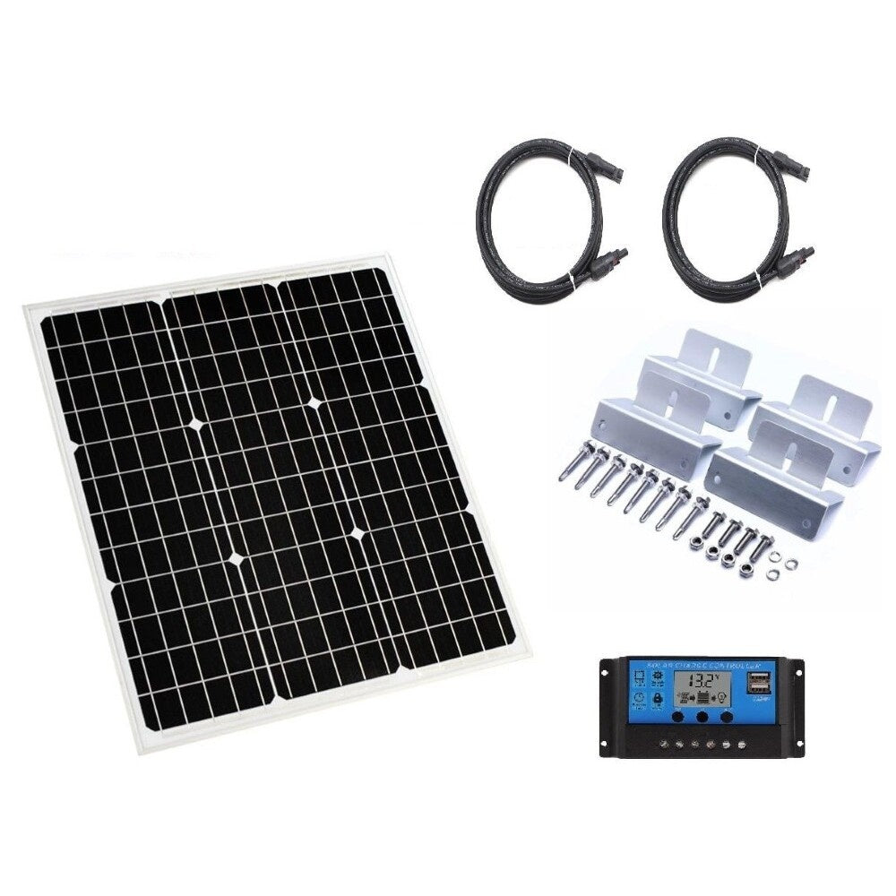 50W solar panel kit packaging and user manual