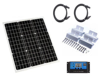 Thumbnail for 50W solar panel junction box and cable connections