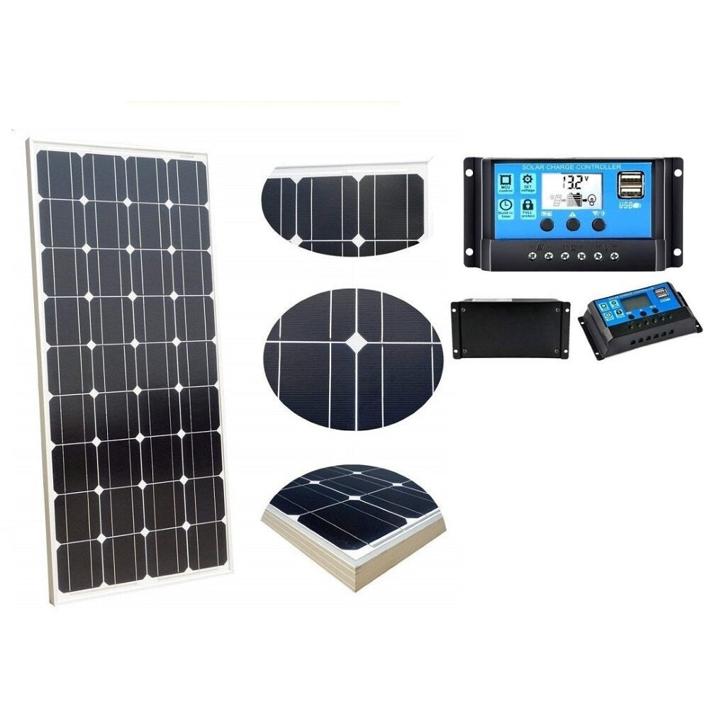 100W solar panel with mounting brackets