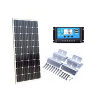 Thumbnail for 100W solar panel kit packaging and user manual