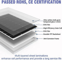 Thumbnail for Solar Panel 150 Watt 12-18 Volt Monocrystalline Controller Z Brackets Cables