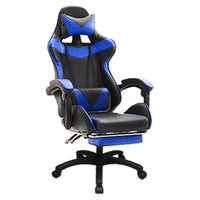 Thumbnail for Gaming chair office chair blue faux leather PU