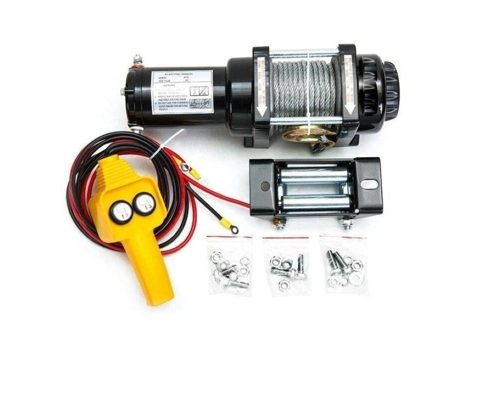 Side view of 12V ATV electric winch
