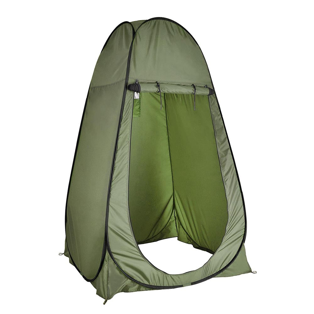 Camping shower tent army green with zippered door