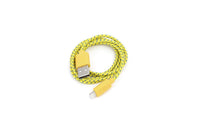 Thumbnail for Yellow iPhone charging cable coiled neatly