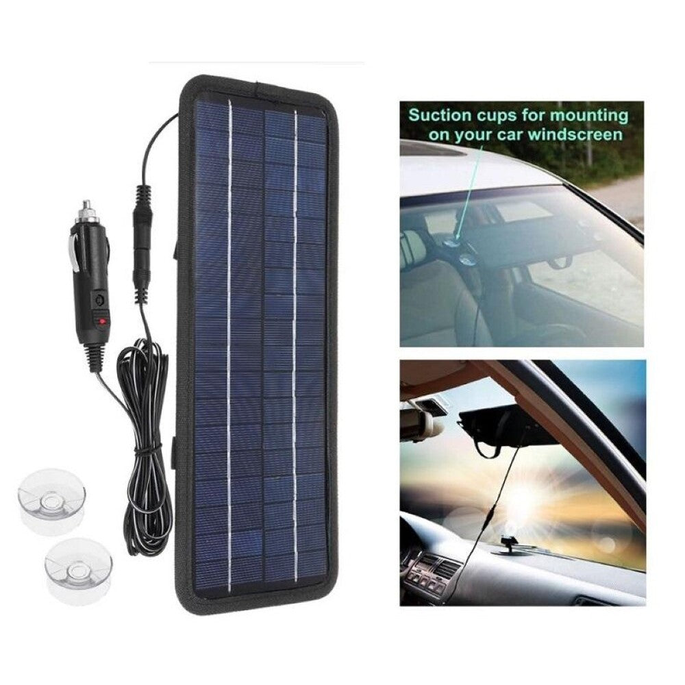 12V solar charger packaging and dimensions