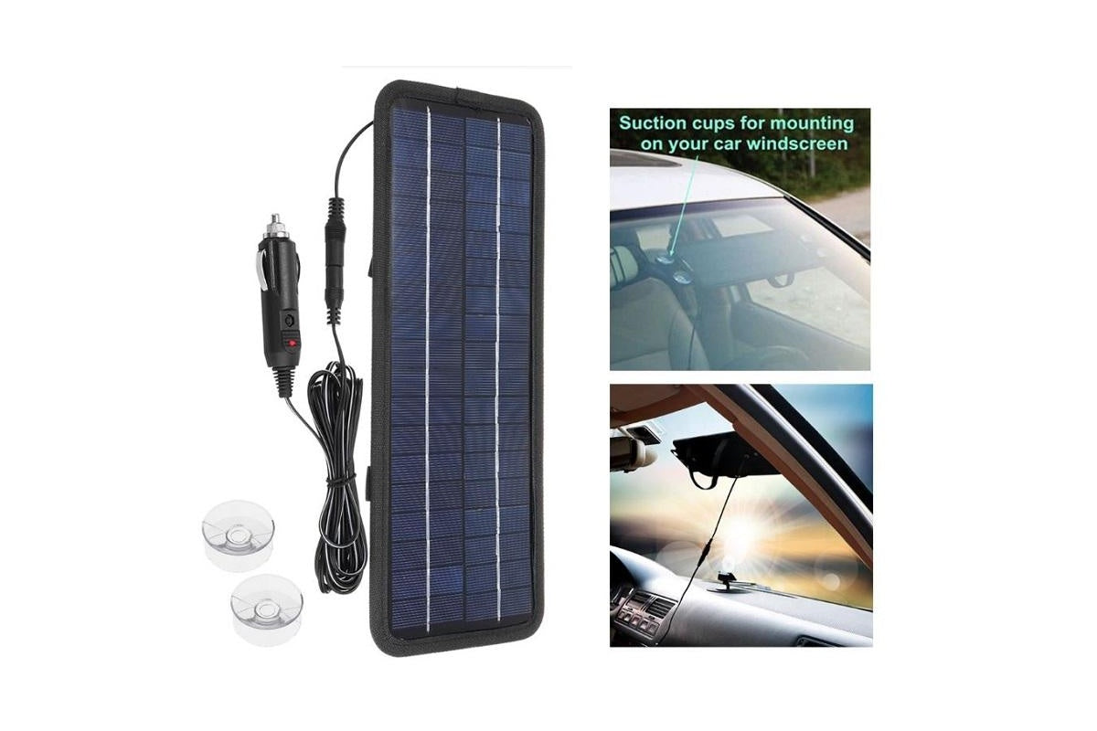 12V solar charger cable and connector detail