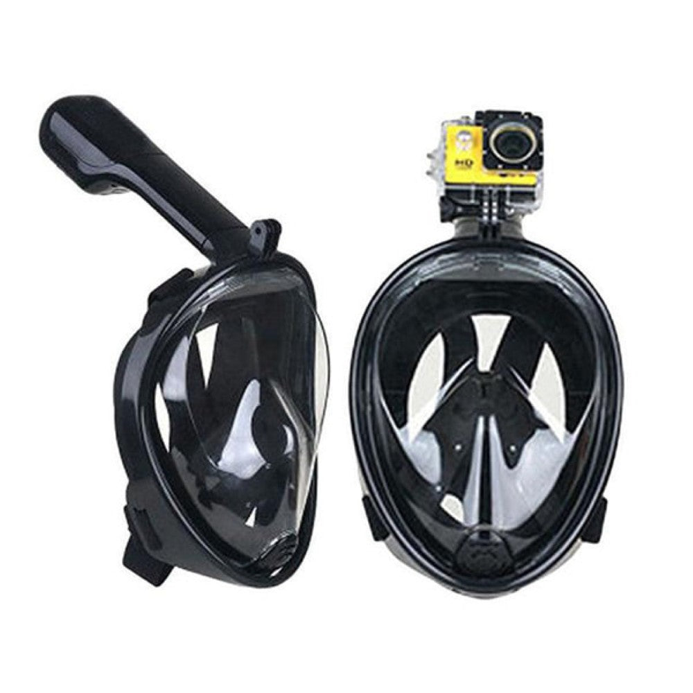Diving snorkel full face mask front view black