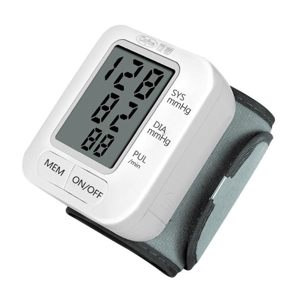 Wrist blood pressure monitor with LED display