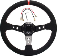 Thumbnail for Steering wheel with alloy spokes and suede grip