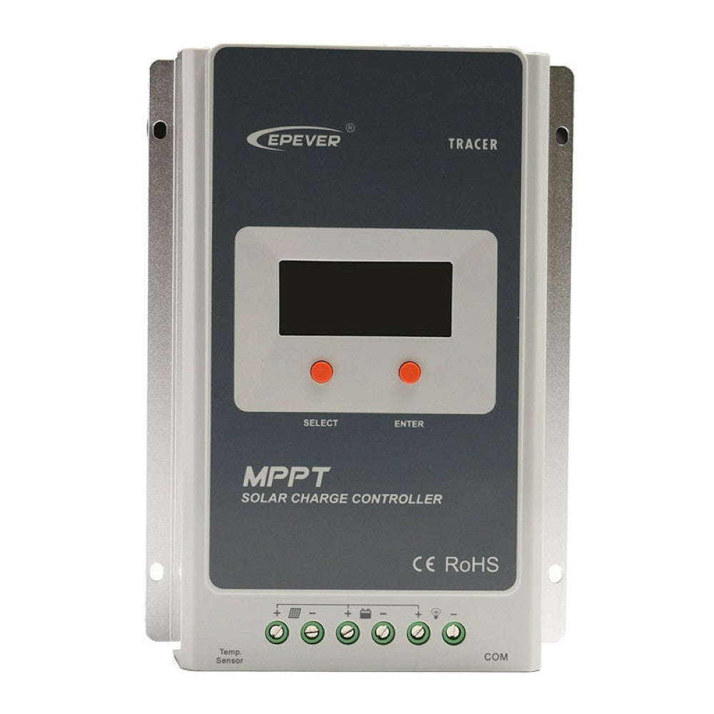 MPPT solar controller 40A front view with LCD display