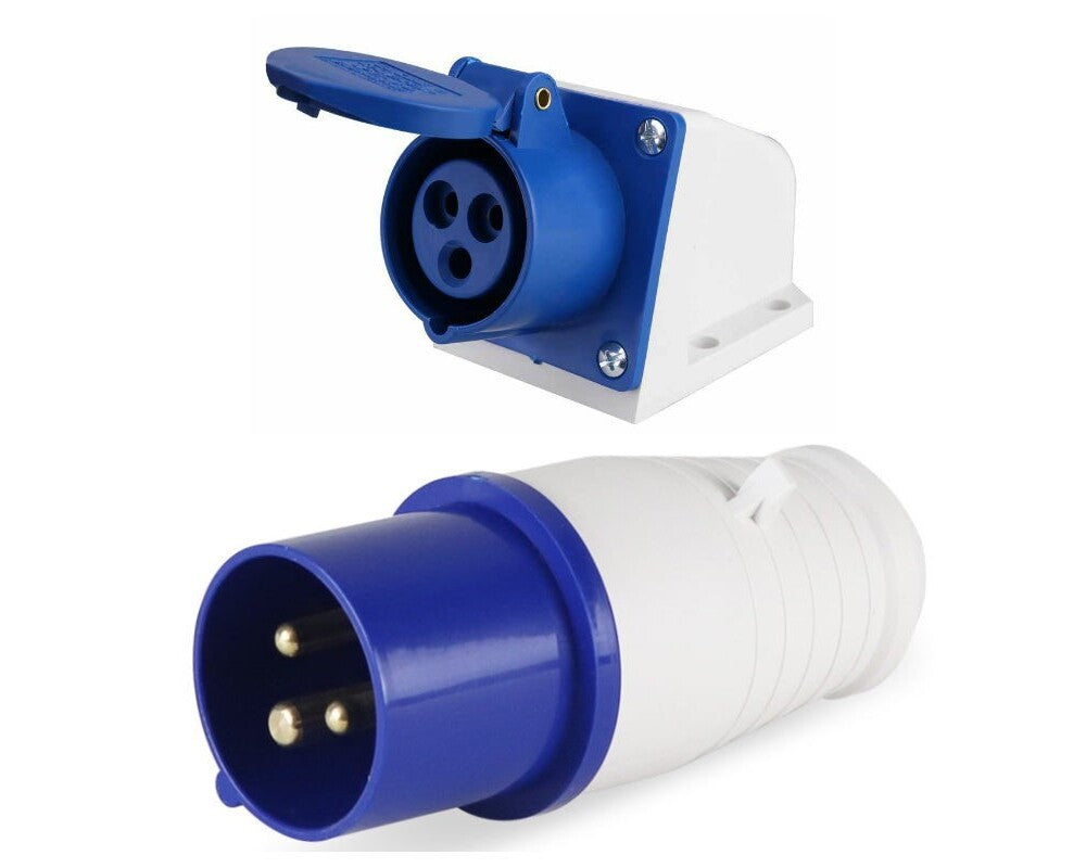 Caravan lead connector plug (Male) and Caravan Surface Sockets Female