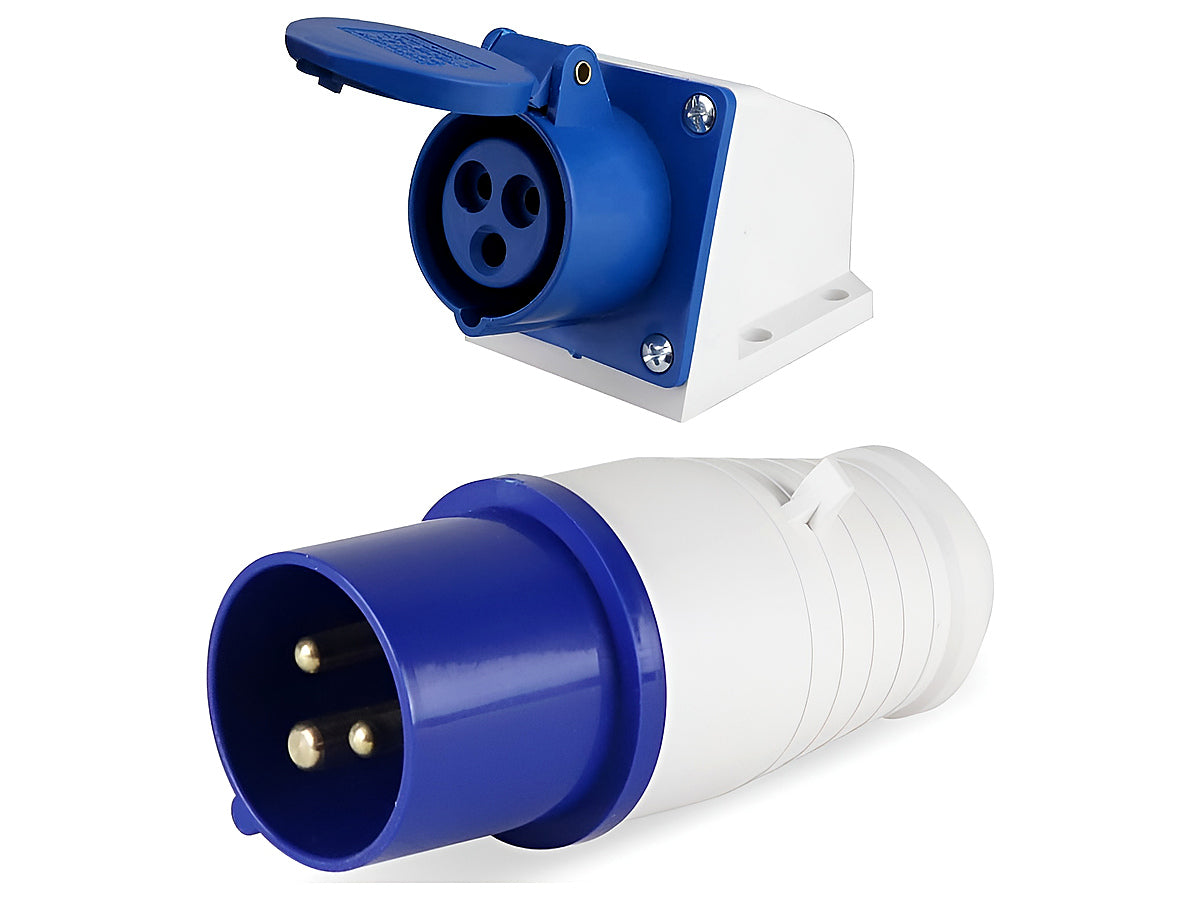 Caravan lead connector plug (Male) and Caravan Surface Sockets Female