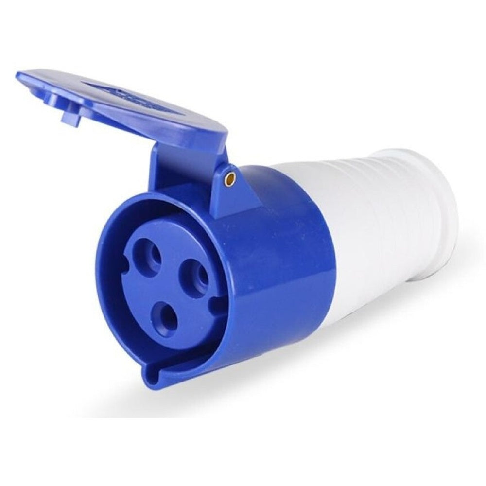 Female caravan plug 16A IP44 showing robust design
