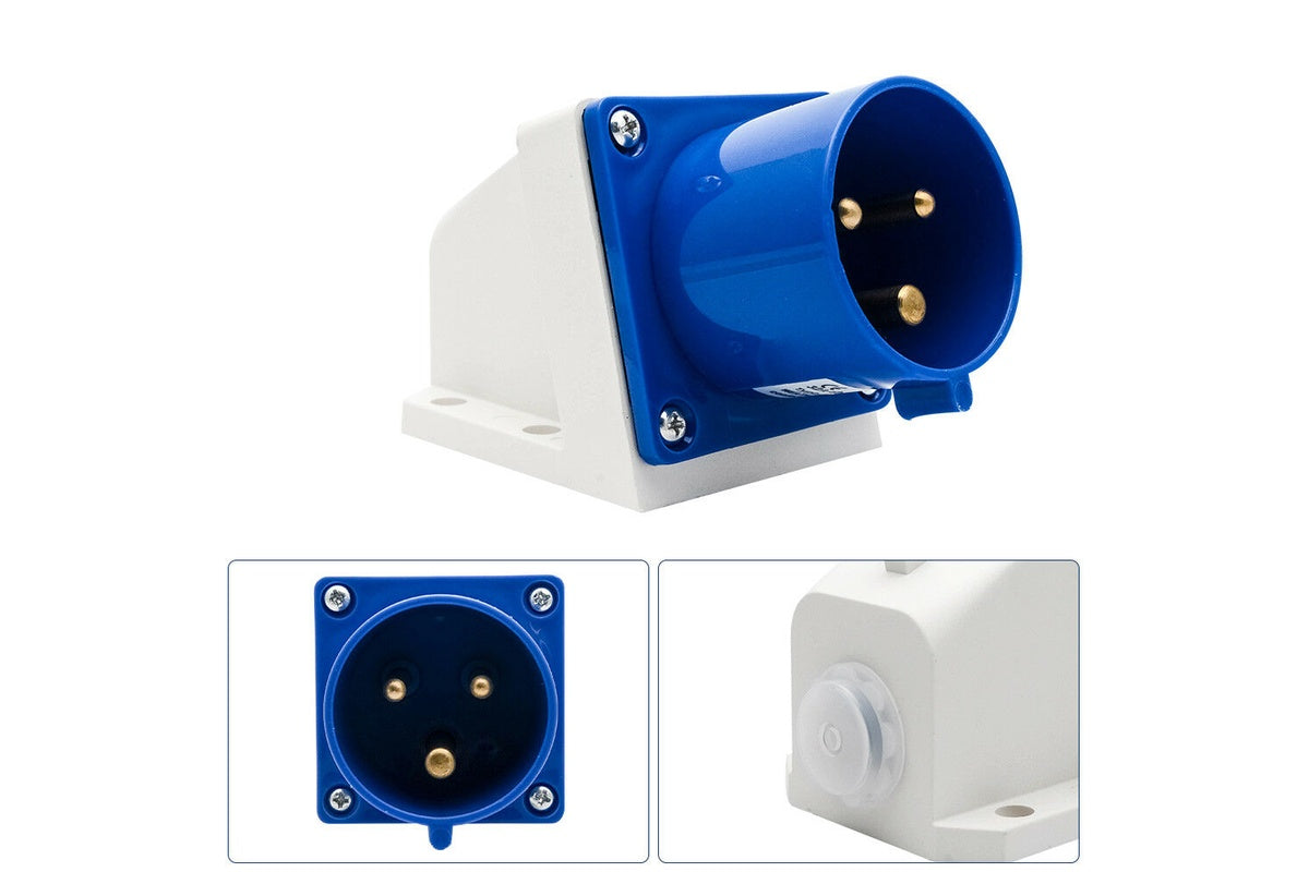 Caravan inlet cable connection side