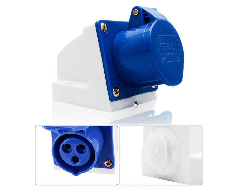 Caravan surface socket with splash proof seal