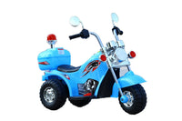 Thumbnail for Front view of sky blue electric ride on bike