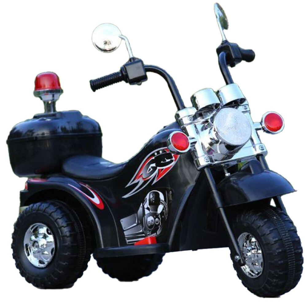 Kids ride on bike assembled in black colour