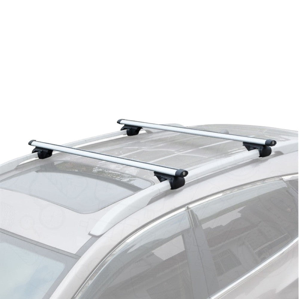 Car roof rack showing T-slot channel design